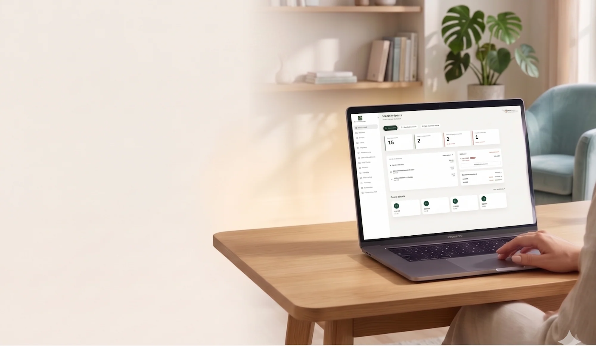 Sessionly running on a laptop in a UK therapist's home office — practice management software designed for private practice